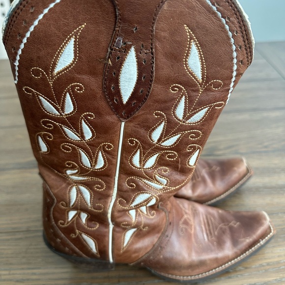 Ariat Sonora Brown Leather Boots Size 8 B - Picture 3 of 11